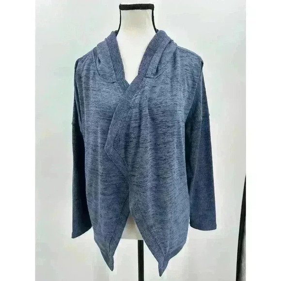 Athleta Yoga‎ Women's Blissful Wrap Hooded Cardigan w/ Pockets Size XS in Blue - Picture 1 of 10